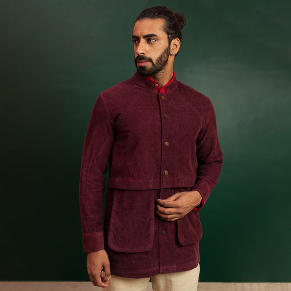 Jackets For Men | Organic Corduroy Jacket | Maroon