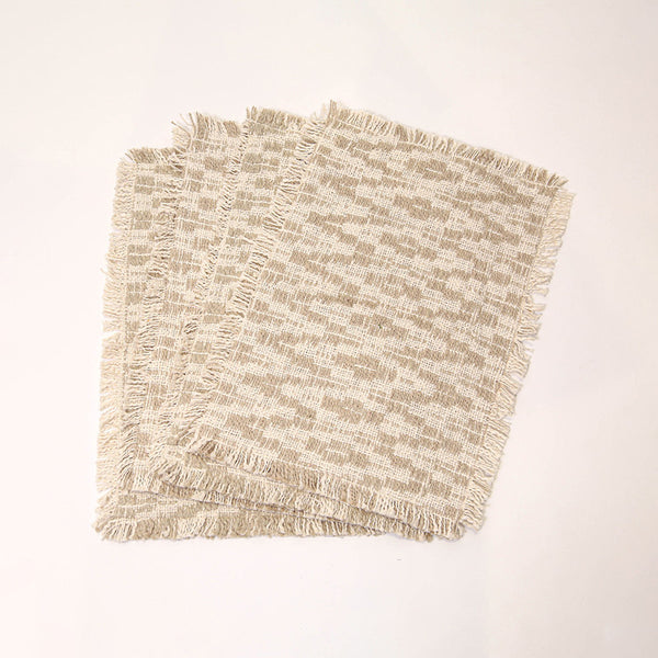 Cotton Table Mats | Placemats | Beige & White