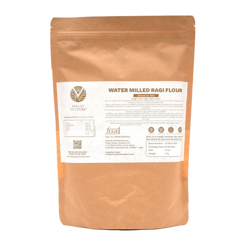 Finger Millet | Ragi Flour Ragi Atta | Watermilled | Vitamin C Rich | 1 kg