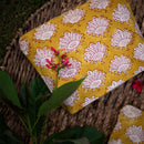 Hand-Block Printed Yellow Cotton Pouch