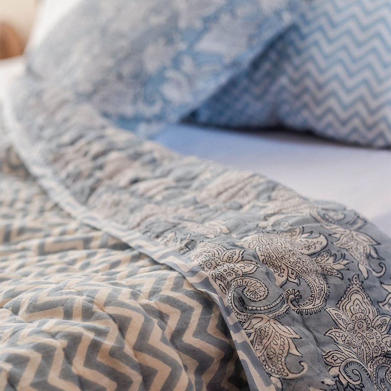 Cotton Quilt | Printed Pure Cotton | Blue