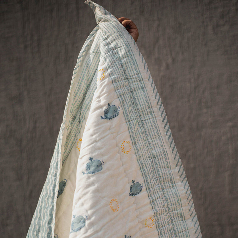 Cotton Quilt for Kids | Reversible | Powder Blue