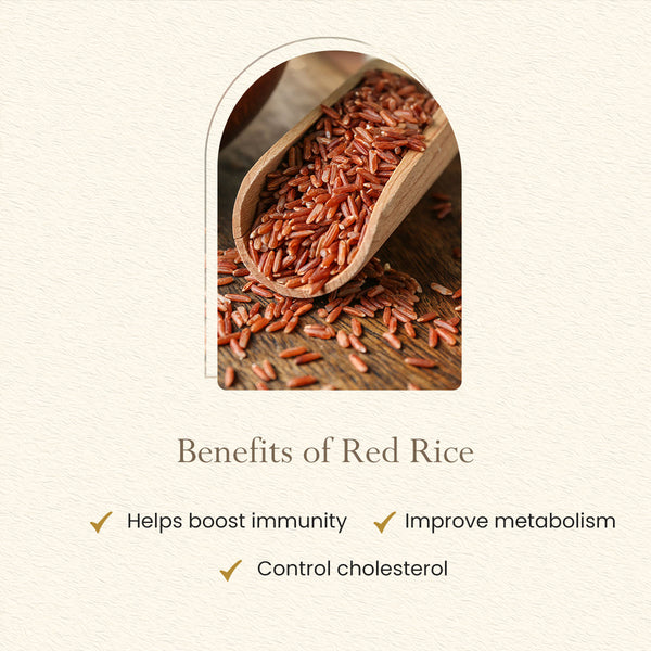 Organic India | Red Rice | Boost Immunity | Control Cholesterol | 1 kg | Pack of 2.