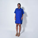 Cotton Shirt Dress | Blue