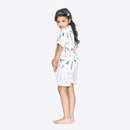 100% Cotton Kids Shirt & Shorts Set | White Music