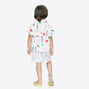 100% Cotton Kids Shirt & Shorts Set | White Music