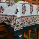 Cotton Table Cover | Printed | Pink & Green