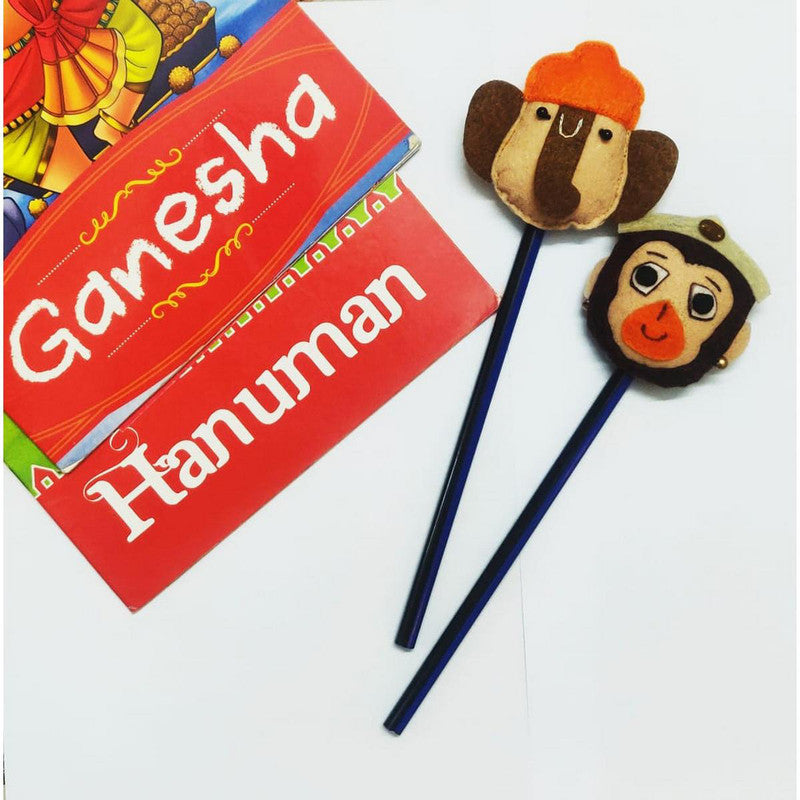 Upcycled Pencil Topper | Ganesha & Hanuman