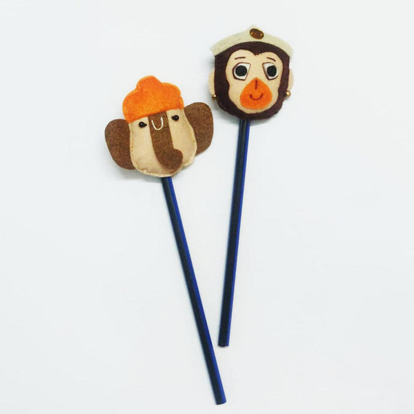 Upcycled Pencil Topper | Ganesha & Hanuman