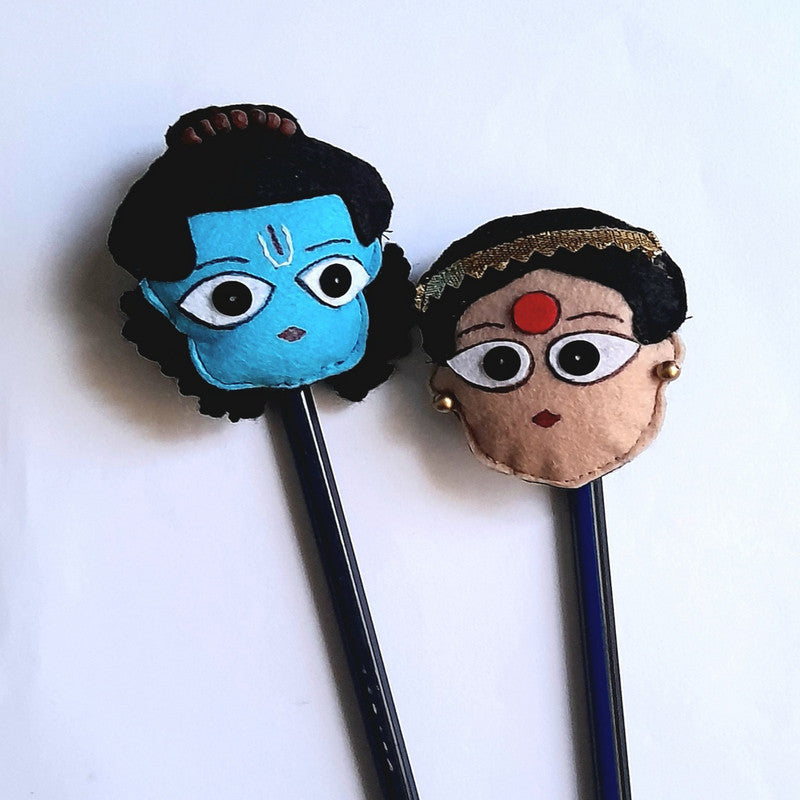 Upcycled Felt Pencil Toppers | Fridge Magnets | Ram-Sita Design | Pack of 2