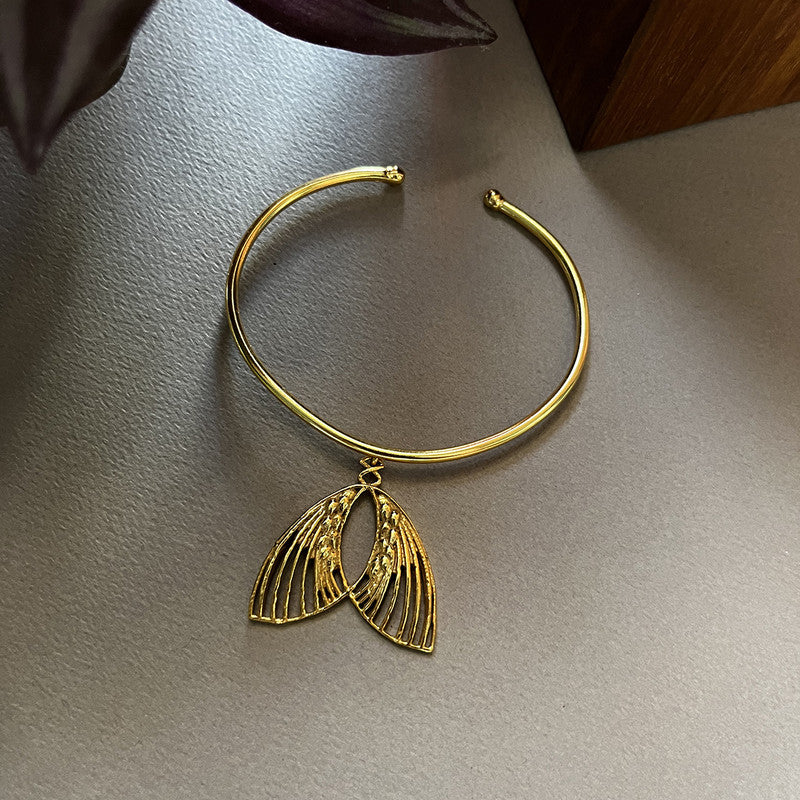 Brass Bangle | Moth Design | 18K Gold Plated