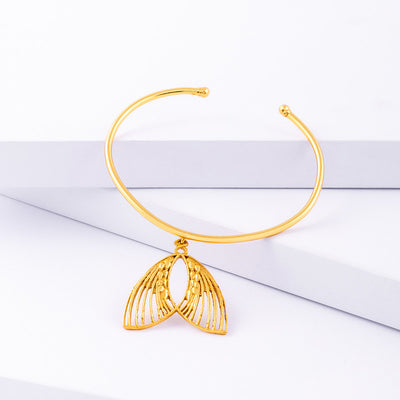 Brass Bangle | Moth Design | 18K Gold Plated