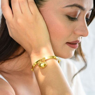 Brass Bangle Cuff | Goechala | 18k Gold Plated