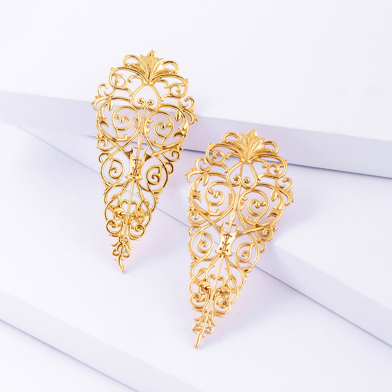 Brass Statement Earrings | Kuari | 18k Gold Plated