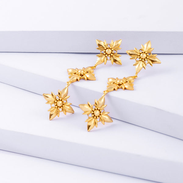Brass Dangler Earrings | Long Earrings | 18k Gold Plated
