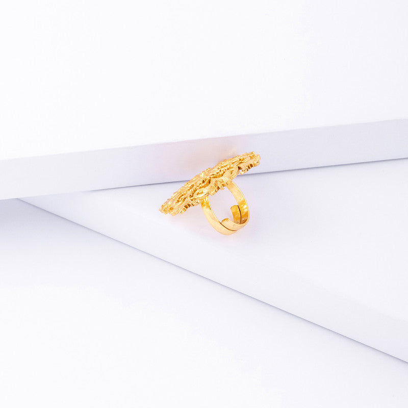 Brass Cocktail Ring | Torna | 18K Gold Plated