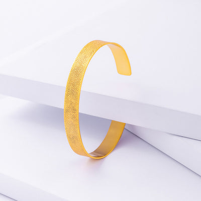 Brass Bangle Set | Textured | 18K Gold Plated  | Set of 5