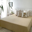 Handwoven Cotton Bedspread with 2 Pillow Cases | Yellow & White