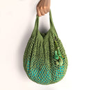 Crochet Handbag with Keychain | Cotton Thread | Green