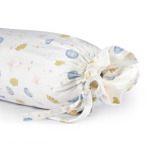 Bolster Pillow for Baby | Organic Cotton & Natural Dyes | White | Printed | Set of 2