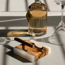 Acacia Wooden Ash Tray | White | 4.5 x 4.5 x 1.5 inches.