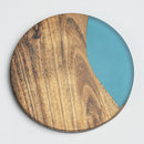 Wooden Coasters | Acacia Wood | Set of 4 | Blue