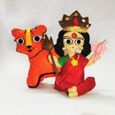 Upcycled Felt Figurine | Goddess Durga & Tiger