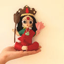 Upcycled Felt Figurine | Goddess Durga & Tiger