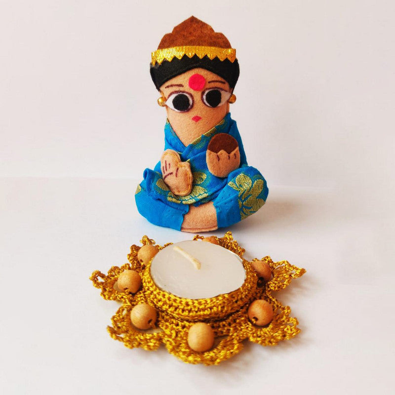 Upcycled Mini Figurine | Goddess Laxmi