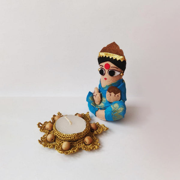 Upcycled Mini Figurine | Goddess Laxmi