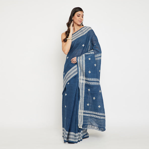 Indigo Blue Saree | Eri Silk