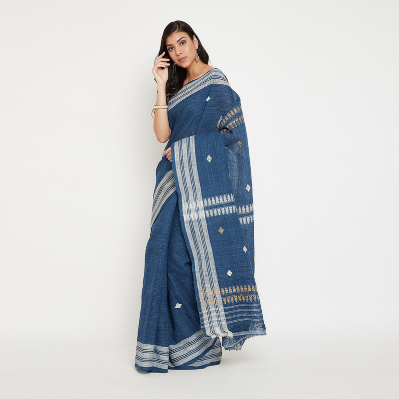 Indigo Saree | Eri Silk