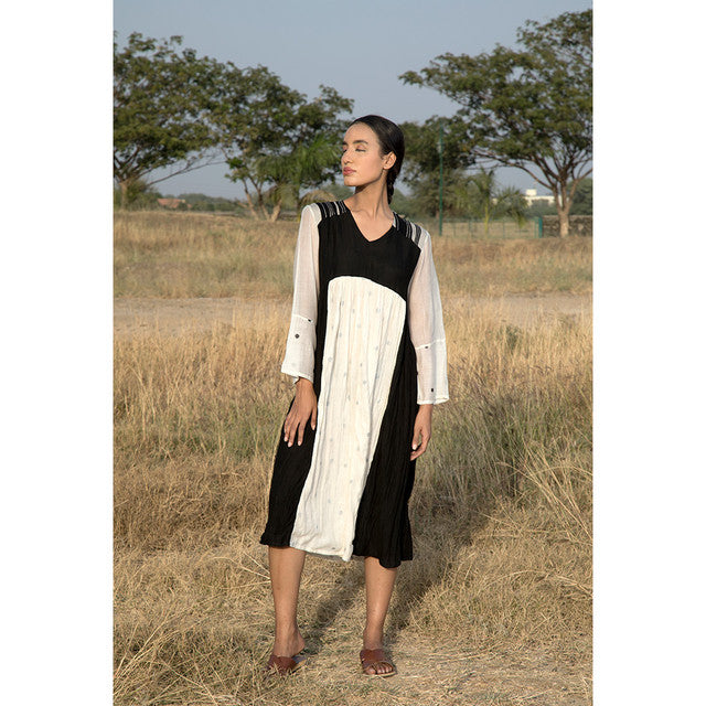 Handcrafted Polka Banded Kali Kurta