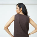 Organic Cotton Sleeveless Top | Brown