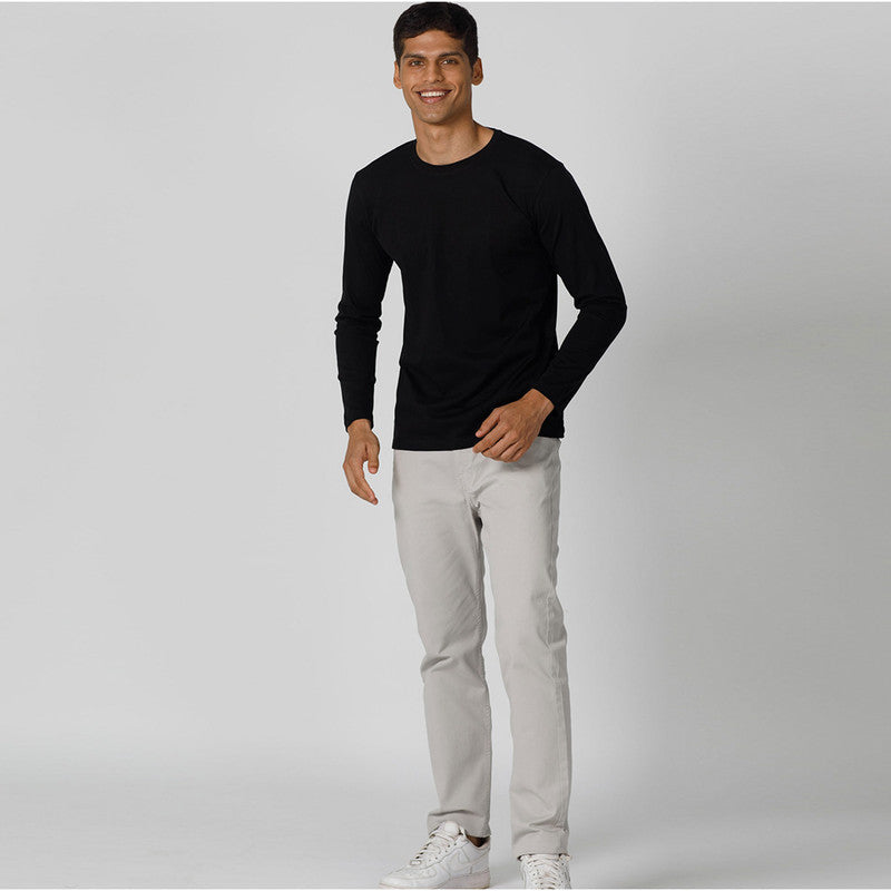 Cotton Full Sleeve T-Shirt | Carbon Black