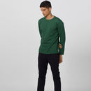 Pima Cotton Full Sleeve T-Shirt | Pine Green