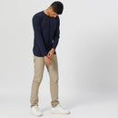 Cotton Full Sleeve T-Shirt | Sea Blue