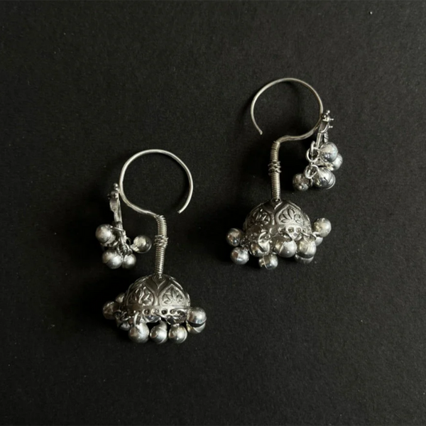 Sterling Silver Jhumka Earrings