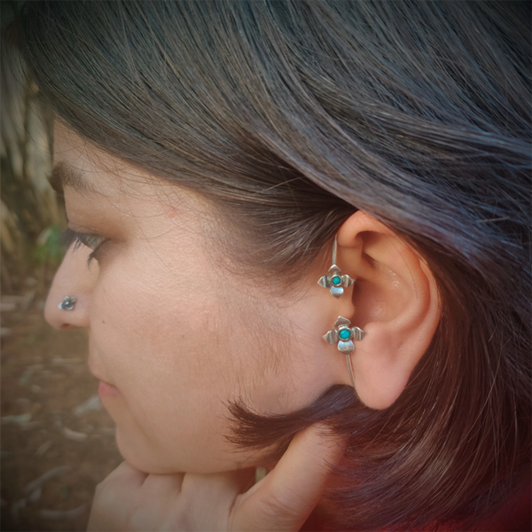 Silver Earrings | Sterling Silver Ear Cuff | Bageecha