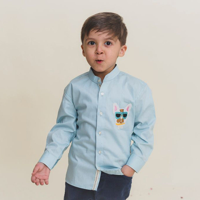 Birthday Outfits | Cotton Shirt for Boys | Powder Blue