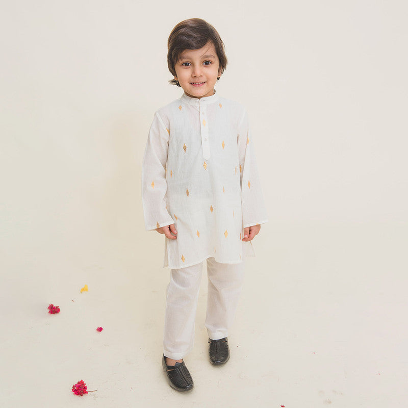 Cotton Kurta for Boys | Off White