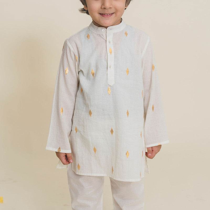 Cotton Kurta for Boys | Off White