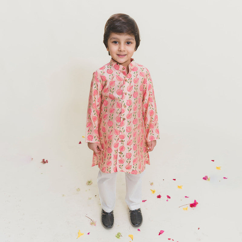 Muslin Cotton Kurta Pajama Set for Boys | Powder Pink