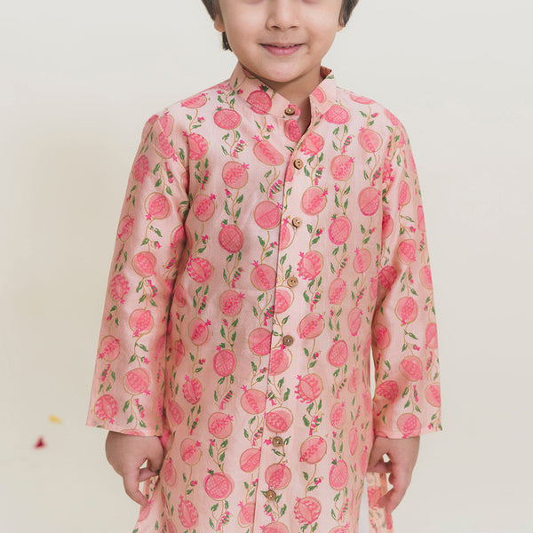 Muslin Cotton Kurta Pajama Set for Boys | Powder Pink