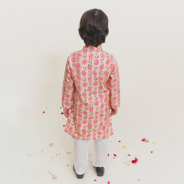 Muslin Cotton Kurta Pajama Set for Boys | Powder Pink