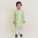 Muslin Cotton Kurta Pajama Set for Boys | Green White