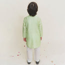 Muslin Cotton Kurta Pajama Set for Boys | Green White