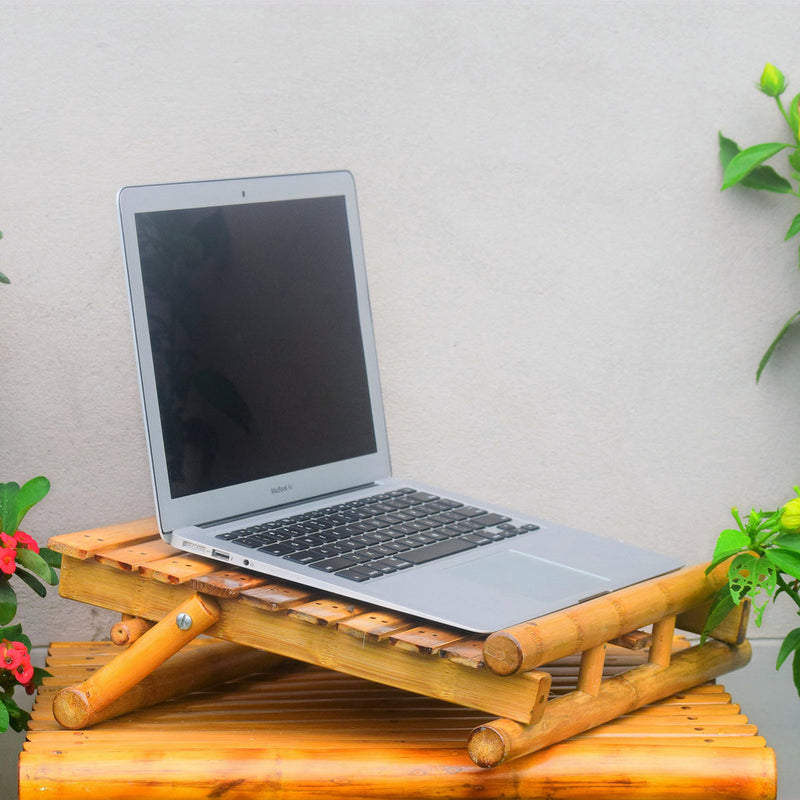 Bamboo Laptop Stand | 3 Ways | Beige | 15 inches