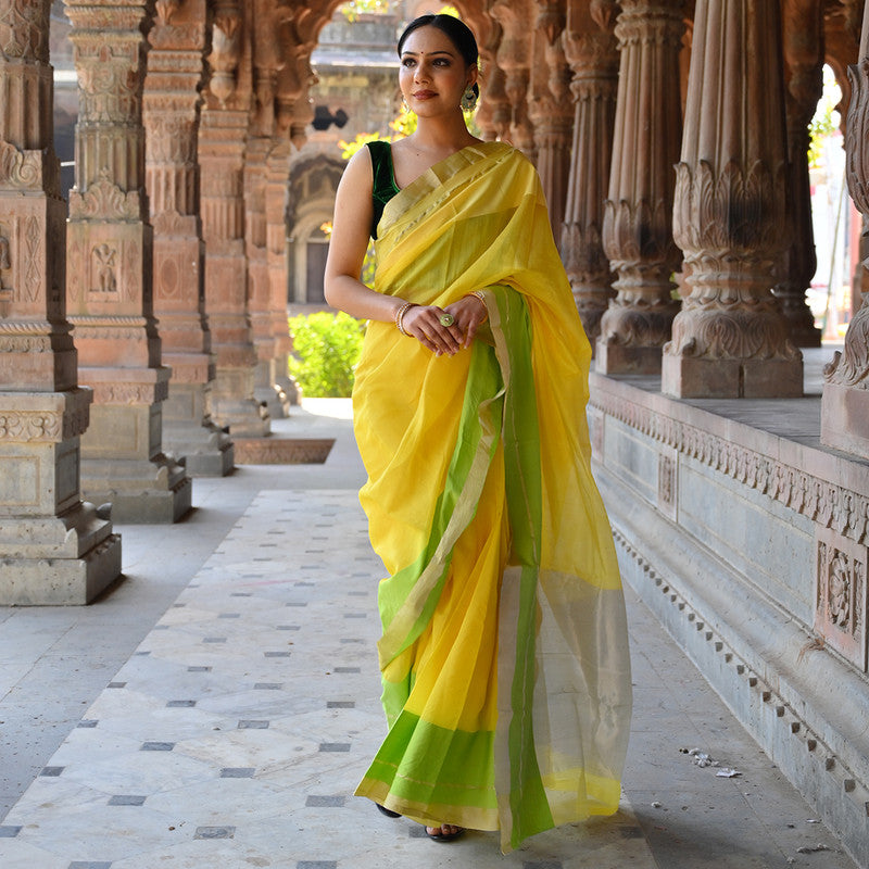 Festive Wear For Women | Chanderi Silk Saree | Yellow