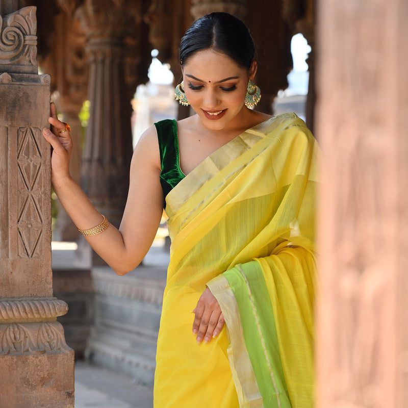 Festive Wear For Women | Chanderi Silk Saree | Yellow